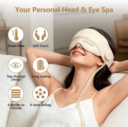 Fovlex™ Graphene Heated Head & Eye Massager - Air Pressure Sleep & Stress Relief Mask