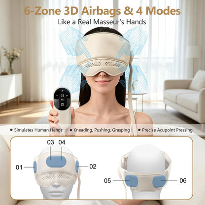 Fovlex™ Graphene Heated Head & Eye Massager - Air Pressure Sleep & Stress Relief Mask