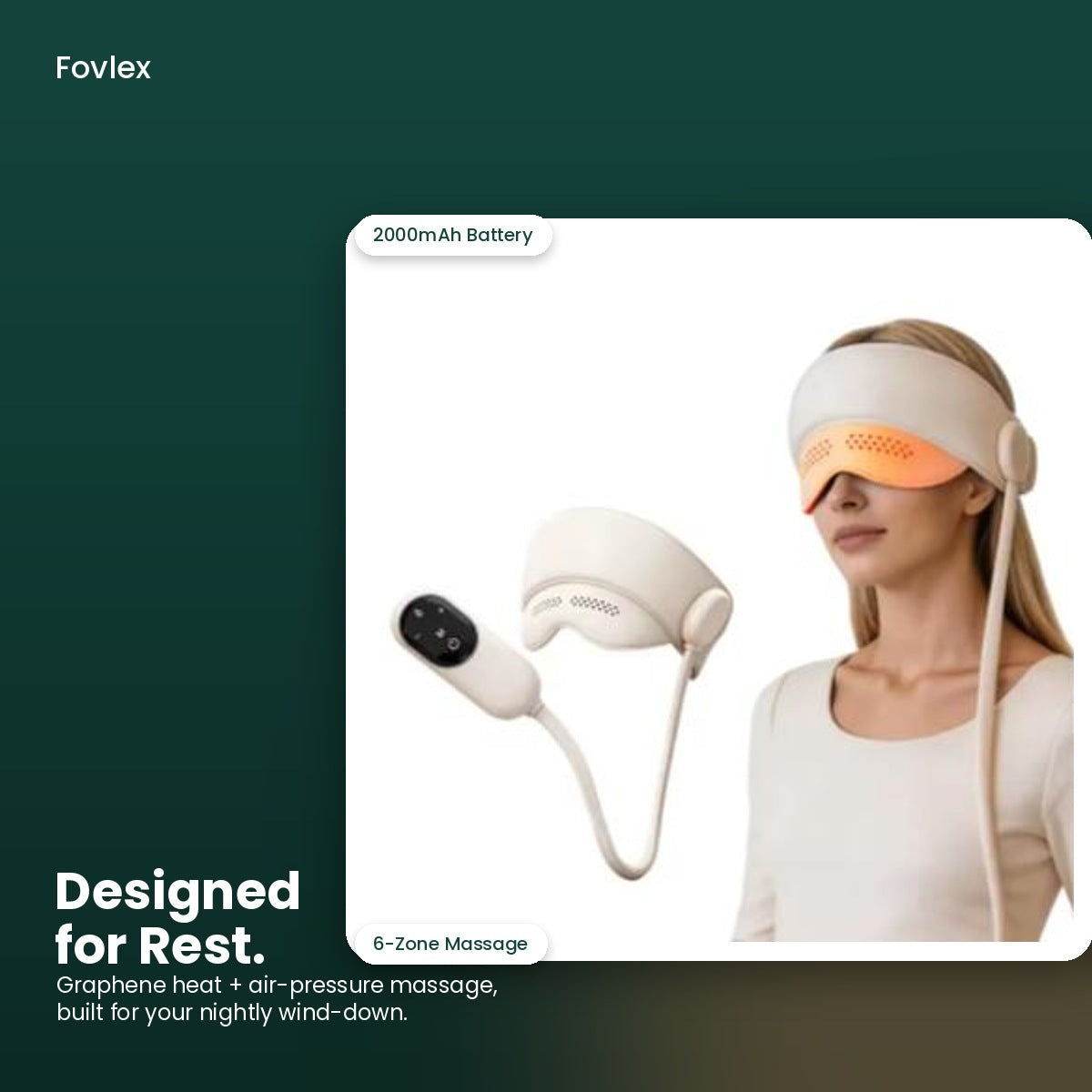 Fovlex™ Graphene Heated Head & Eye Massager - Air Pressure Sleep & Stress Relief Mask